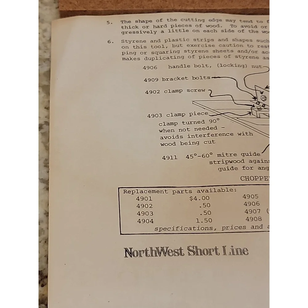 Vintage NorthWest Short Line NWSL The Chopper Precision Cutting Tool For MODELS